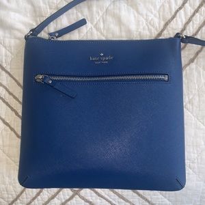 KATE SPADE SADIE NORTH SOUTH CROSSBODY COBALT BLUE TOP ZIPPER & STRAP NEVER USED